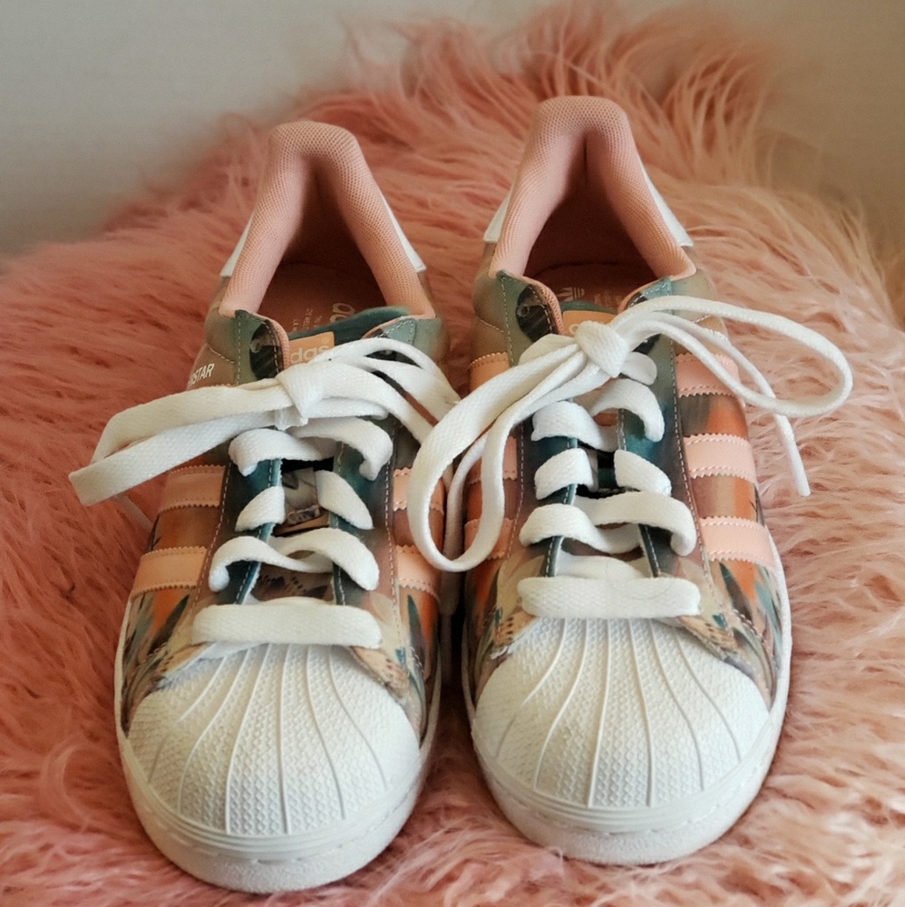 Adidas Superstars in Pink Floral